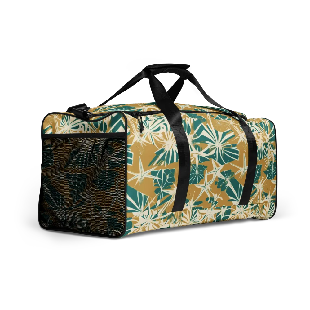 Teal Garden Rhapsody on Duffle Bag — Right Front