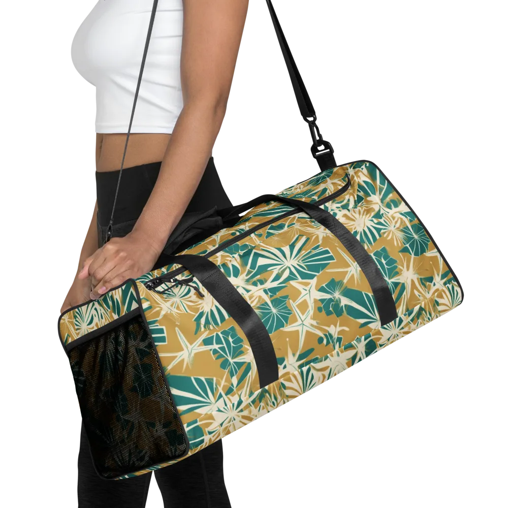 Teal Garden Rhapsody on Duffle Bag — Front