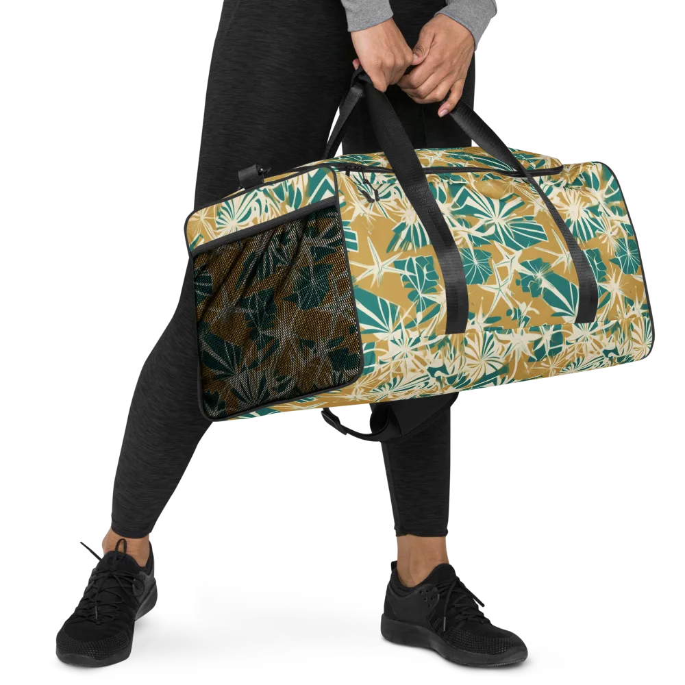 Teal Garden Rhapsody on Duffle Bag — Right Front