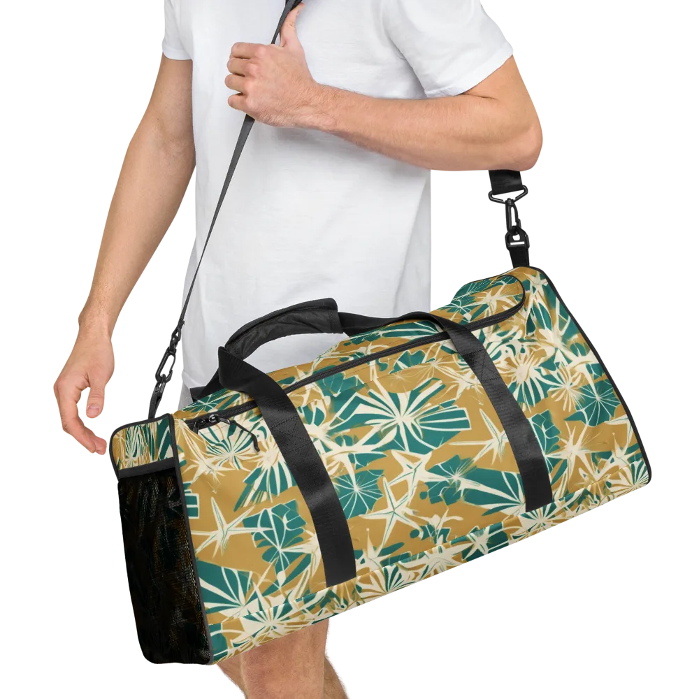 Teal Garden Rhapsody on Duffle Bag — Right Front