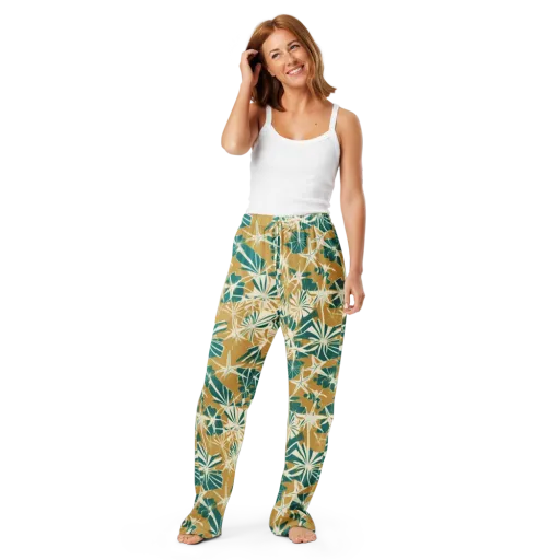Teal Garden Rhapsody on a Women's Pajama Pants
