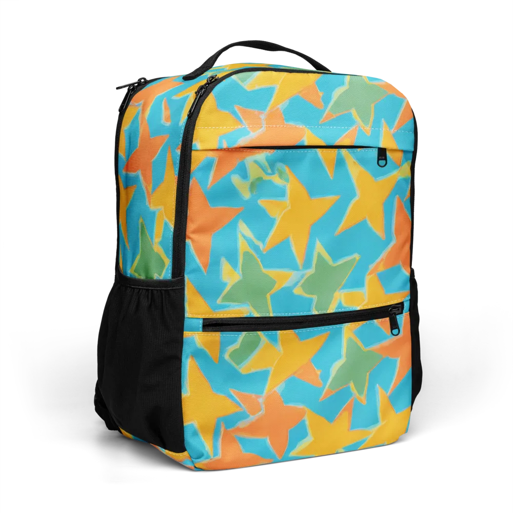 Turquoise Stardust on Utility Backpack — Right Front