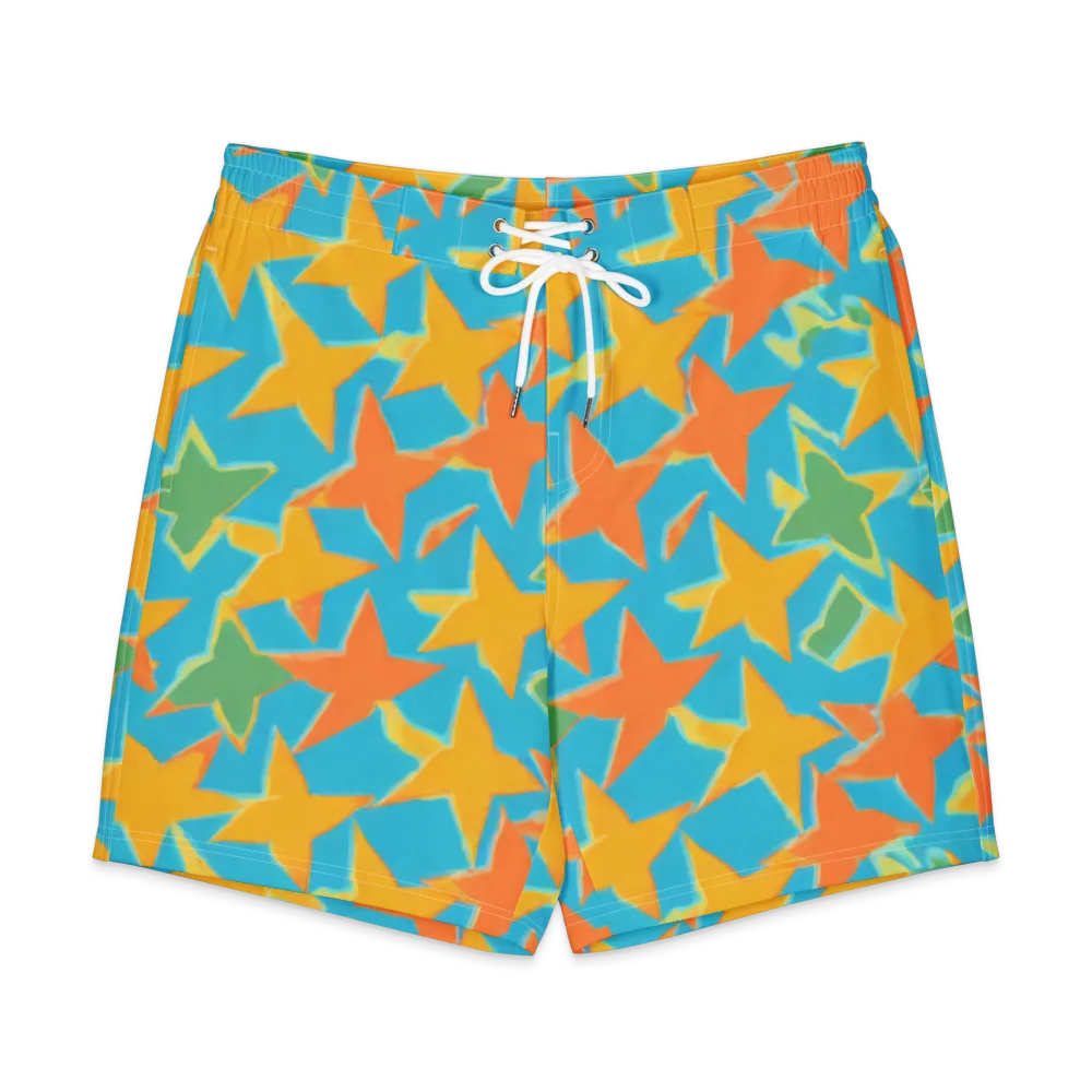 Turquoise Stardust on Men's Board Shorts — Front