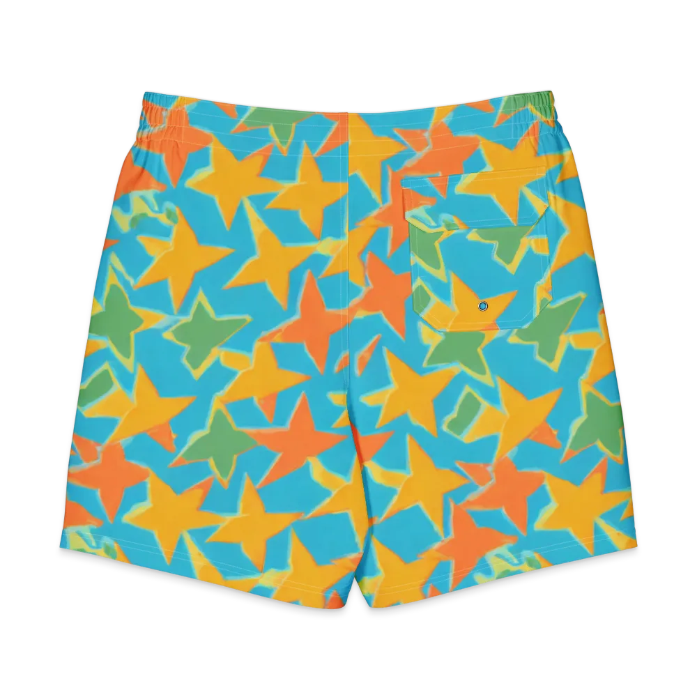 Turquoise Stardust on Men's Board Shorts — Back