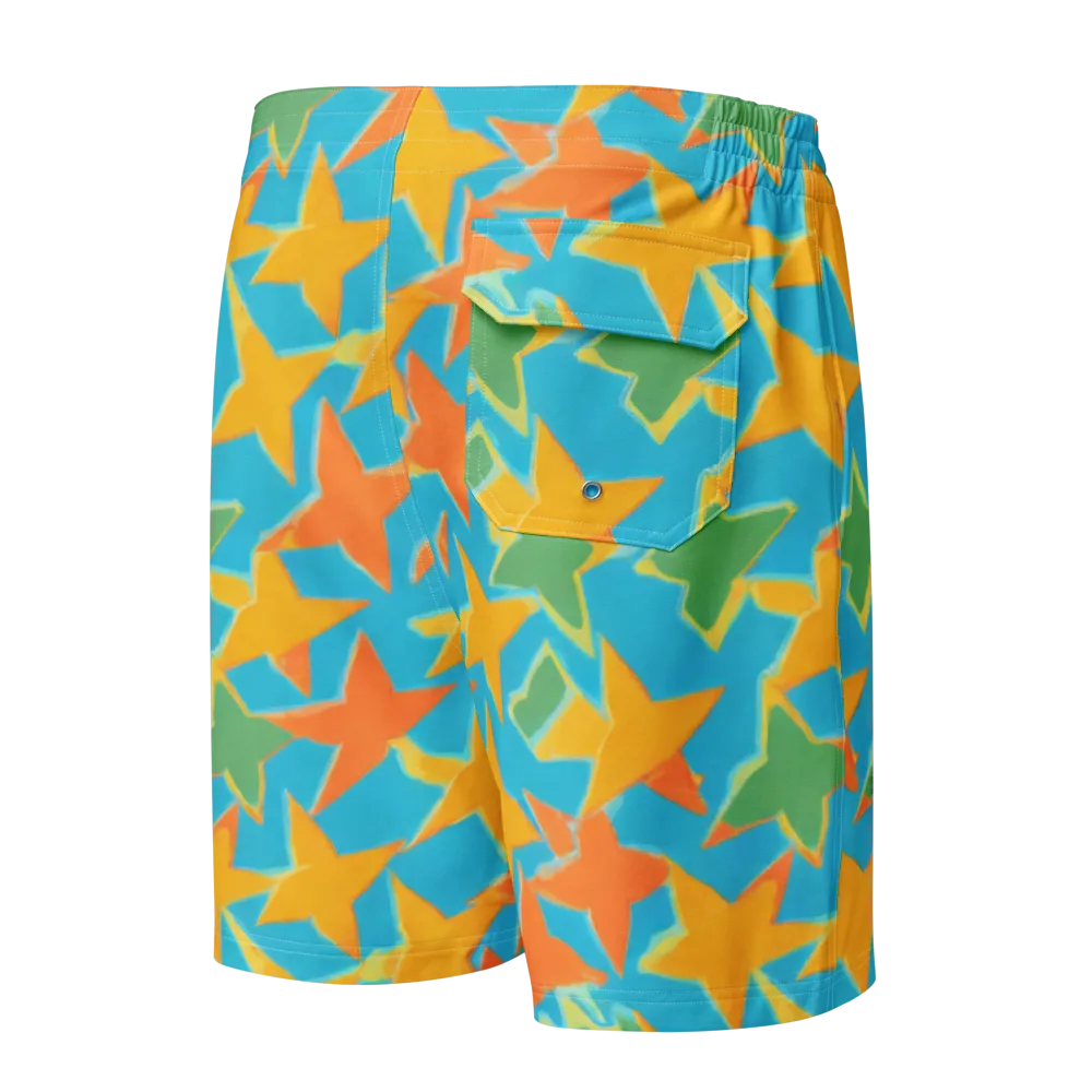 Turquoise Stardust on Men's Board Shorts — Back