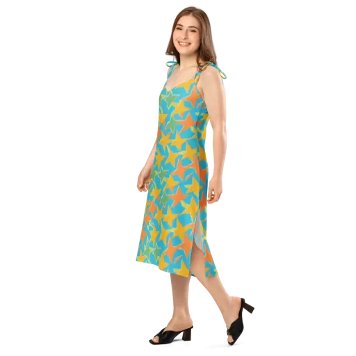 Turquoise Stardust on a Slip Dress