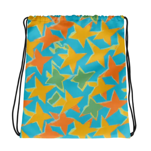 Turquoise Stardust on a Drawstring Bag
