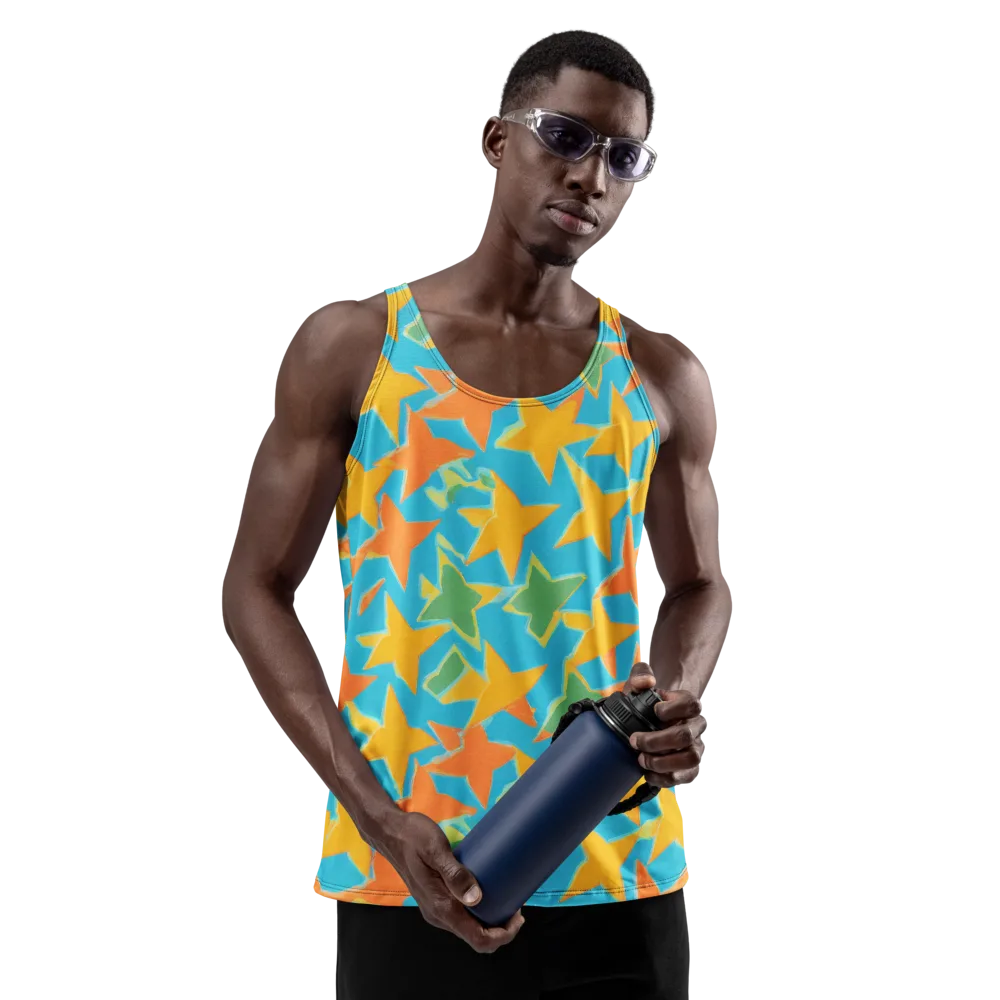 Turquoise Stardust on Men's Tank Top — Front