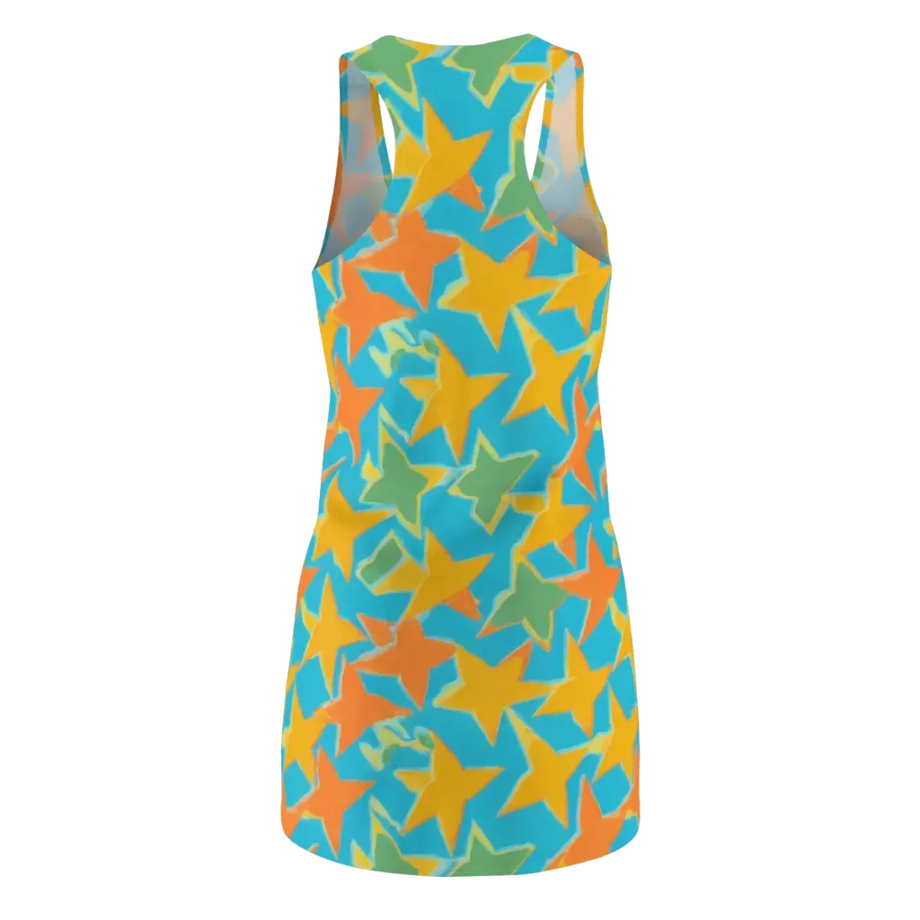Turquoise Stardust on Racerback Dress — Back