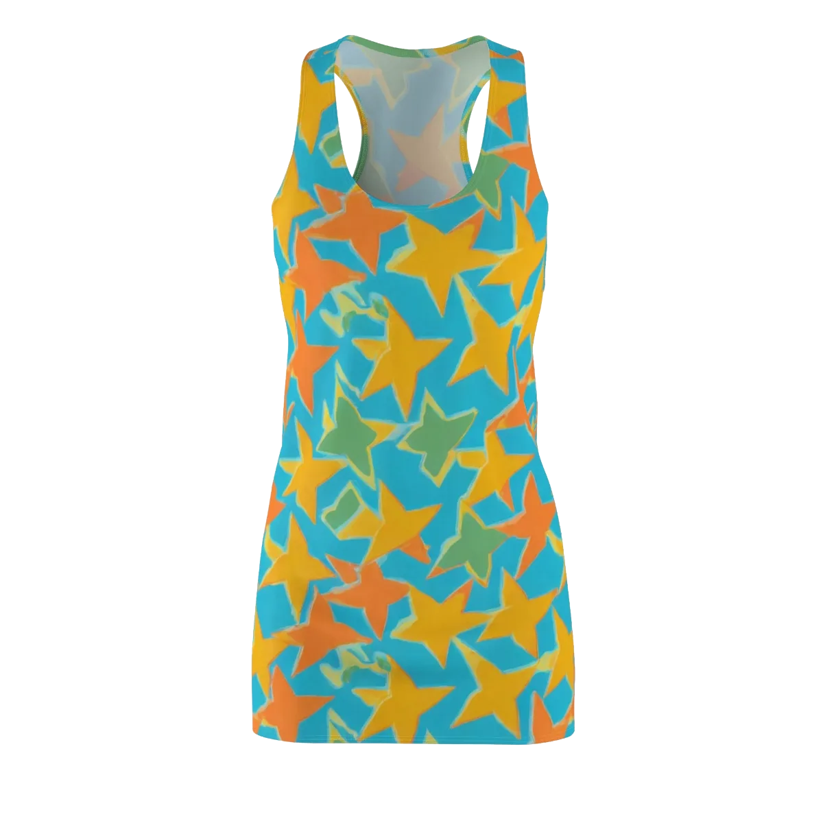 Turquoise Stardust on Racerback Dress — Front