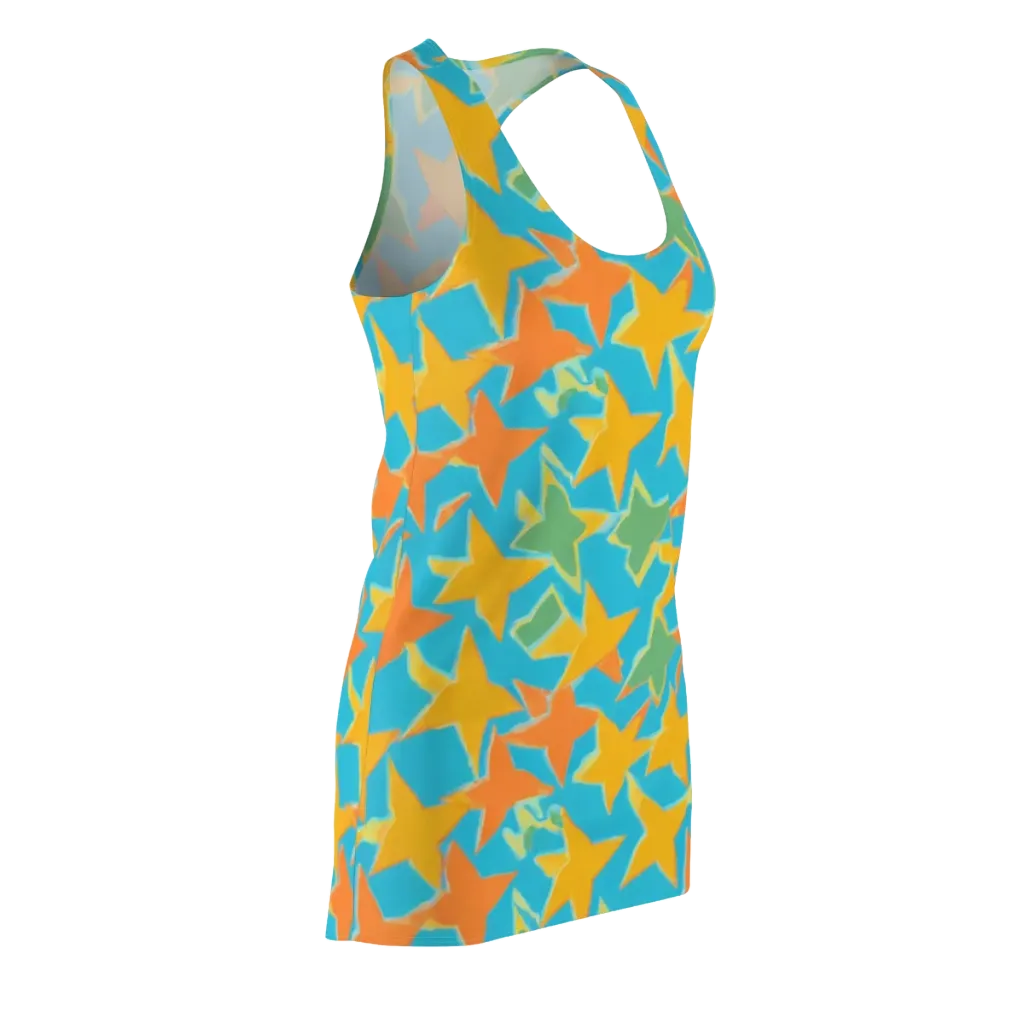 Turquoise Stardust on Racerback Dress — Front Side