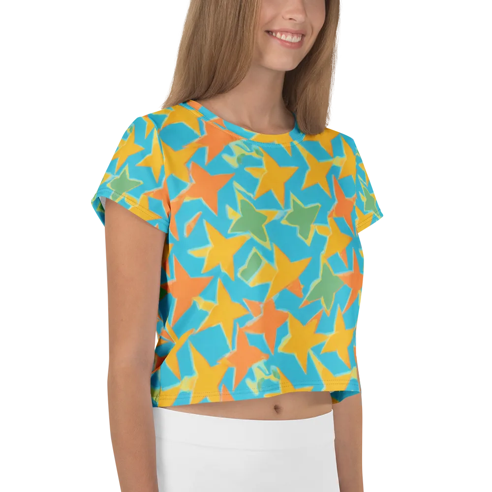 Turquoise Stardust on Crop Tee — Right