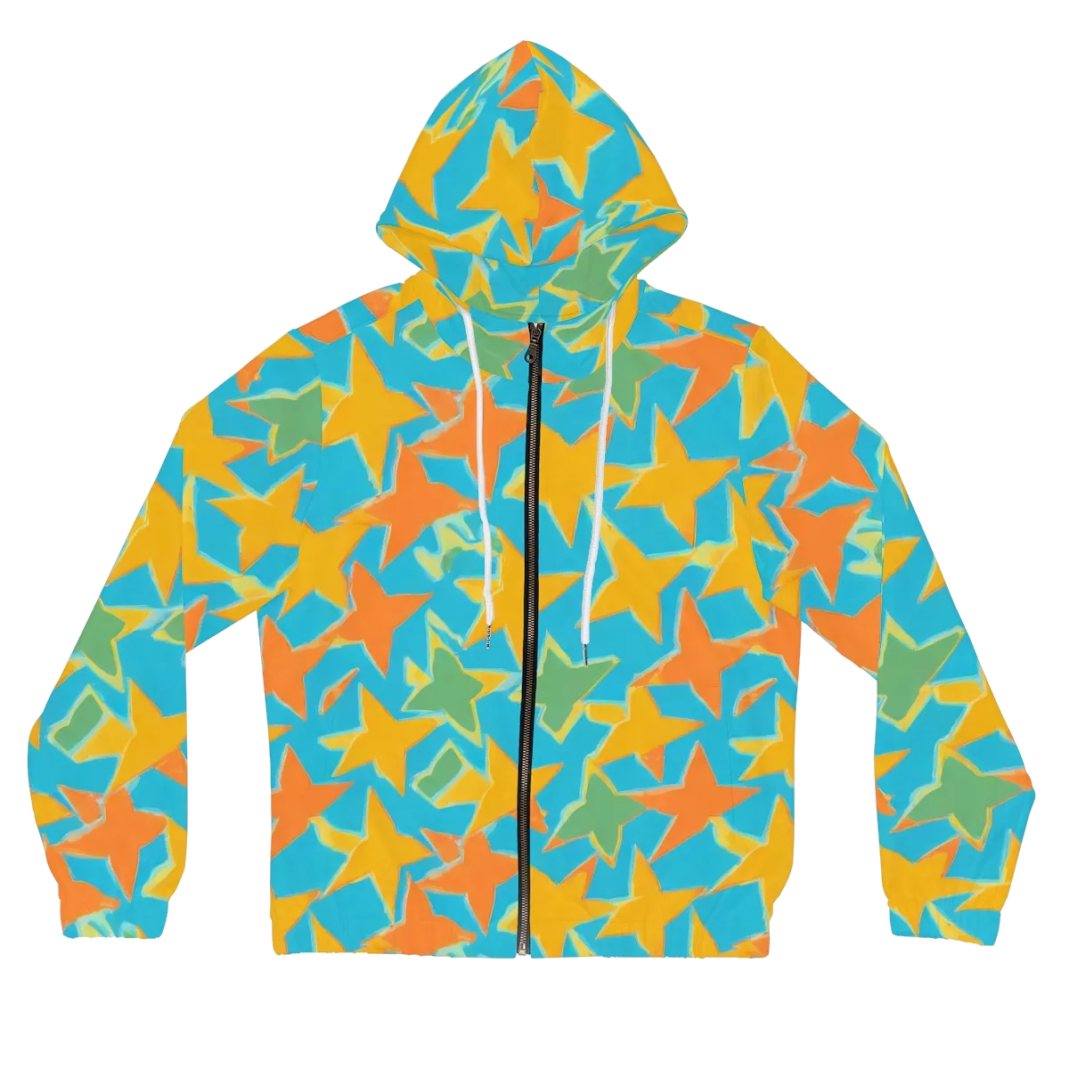 Turquoise Stardust on Women's Full-Zip Hoodie — Front