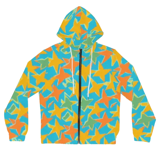 Turquoise Stardust on a Women's Full-Zip Hoodie