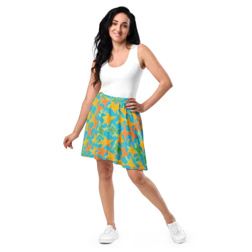 Turquoise Stardust on a Skater Skirt