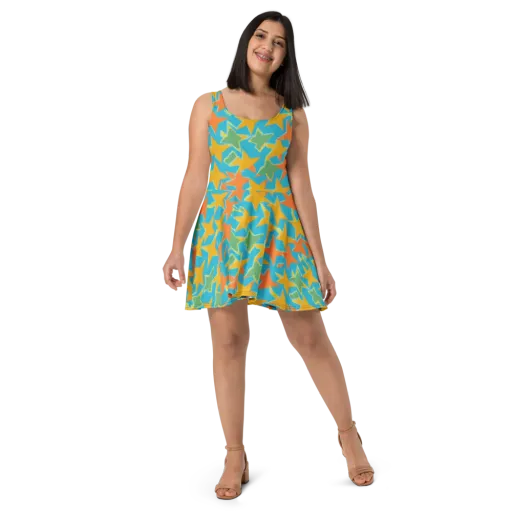 Turquoise Stardust on a Skater Dress