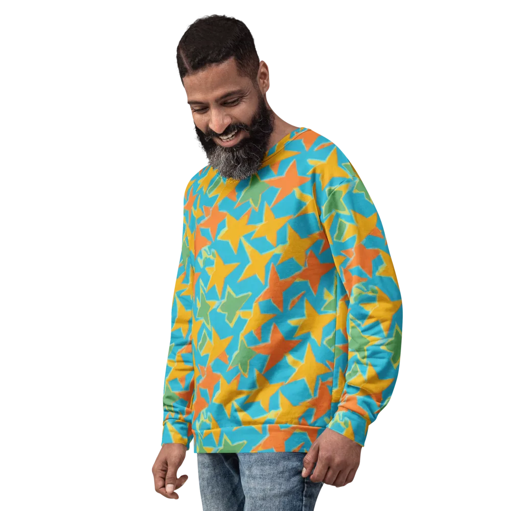 Turquoise Stardust on Sweatshirt — Left Front