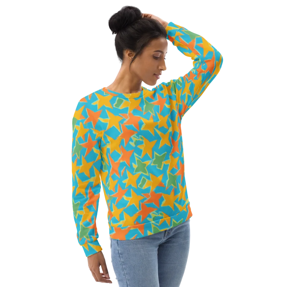 Turquoise Stardust on Sweatshirt — Right Front