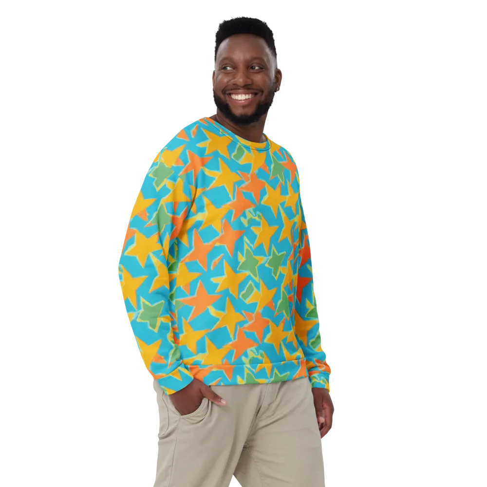 Turquoise Stardust on Sweatshirt — Front