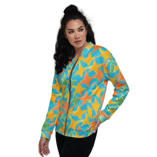 Turquoise Stardust on a Bomber Jacket