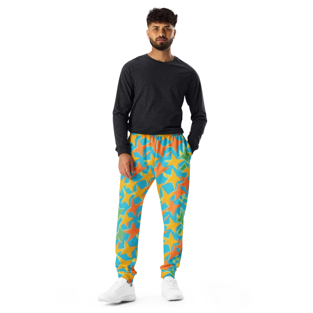 Turquoise Stardust on Men's Joggers — Front