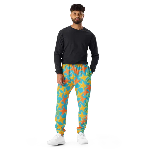Turquoise Stardust on a Men's Joggers
