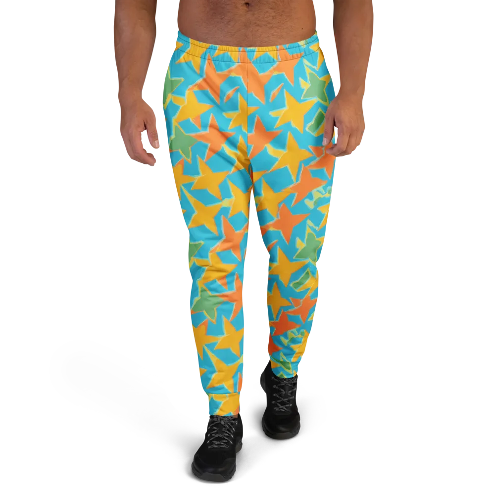 Turquoise Stardust on Men's Joggers — Front