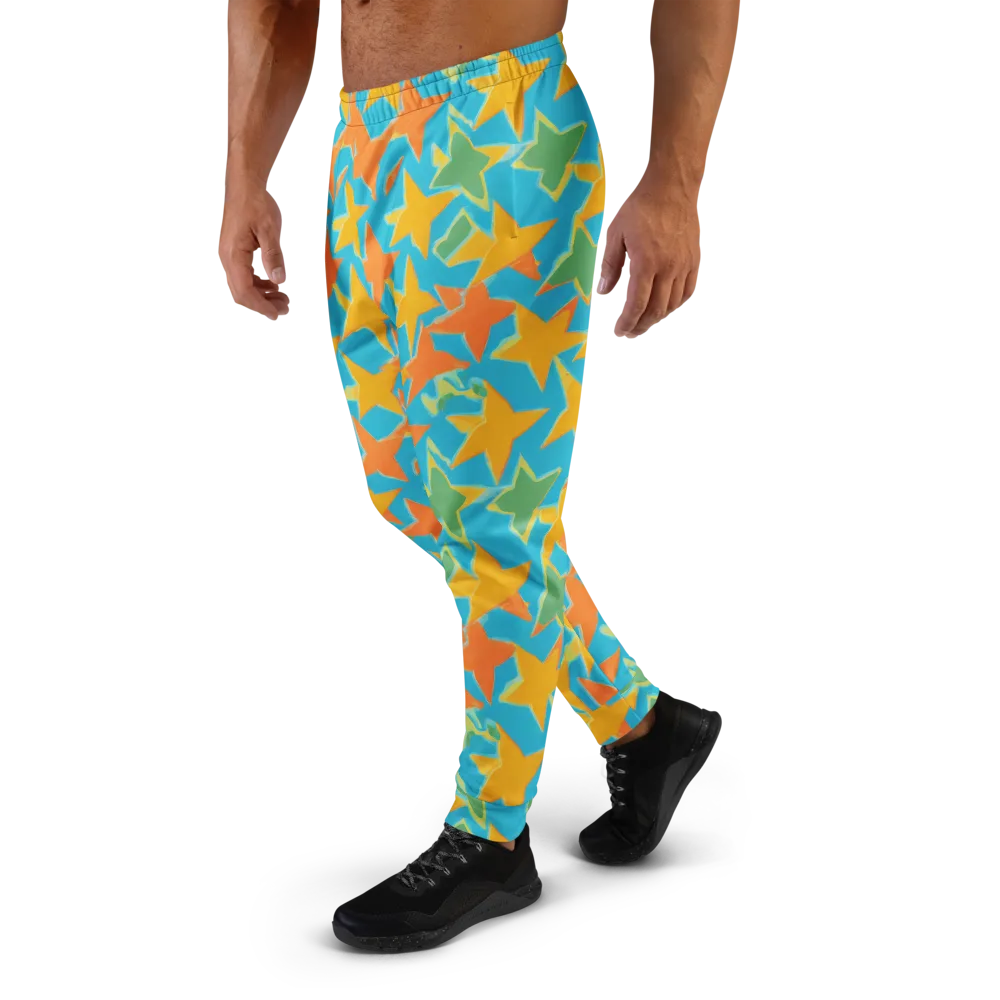 Turquoise Stardust on Men's Joggers — Left