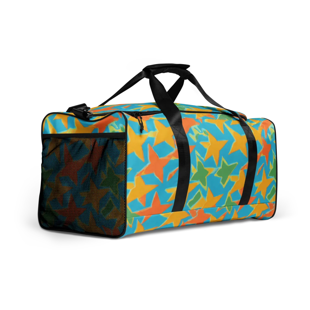 Turquoise Stardust on Duffle Bag — Right Front