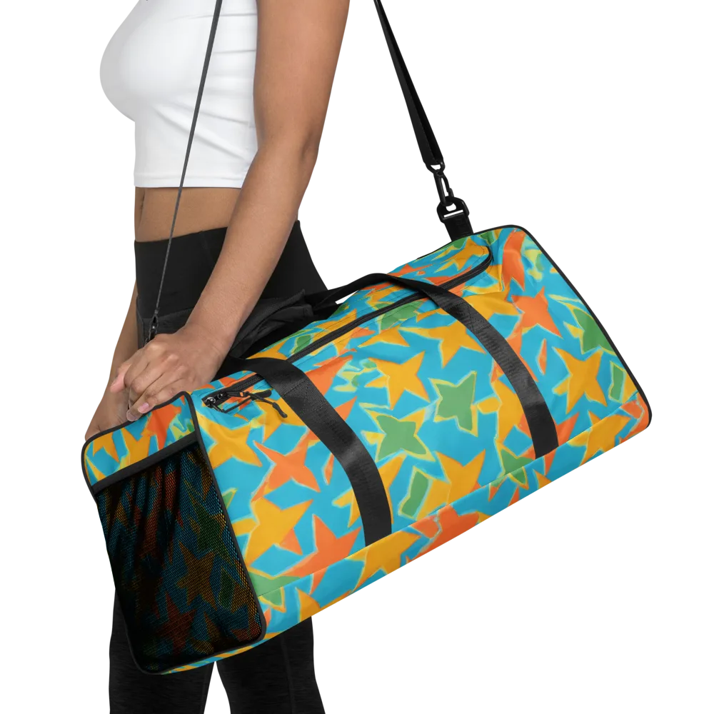 Turquoise Stardust on Duffle Bag — Front