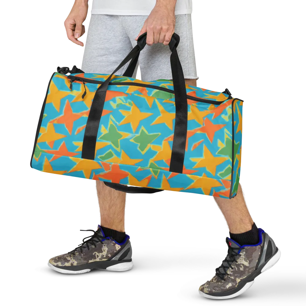 Turquoise Stardust on Duffle Bag — Front