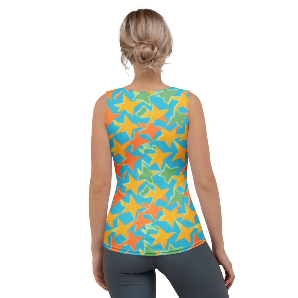 Turquoise Stardust on Women's Tank Top — Back