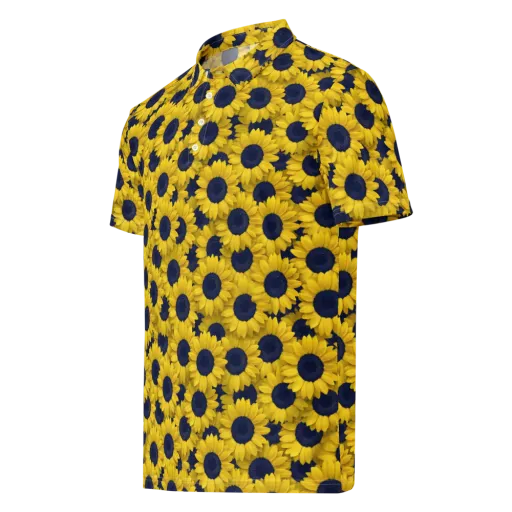 Midnight Sunflowers on a Men's Slim Fit Polo Shirt