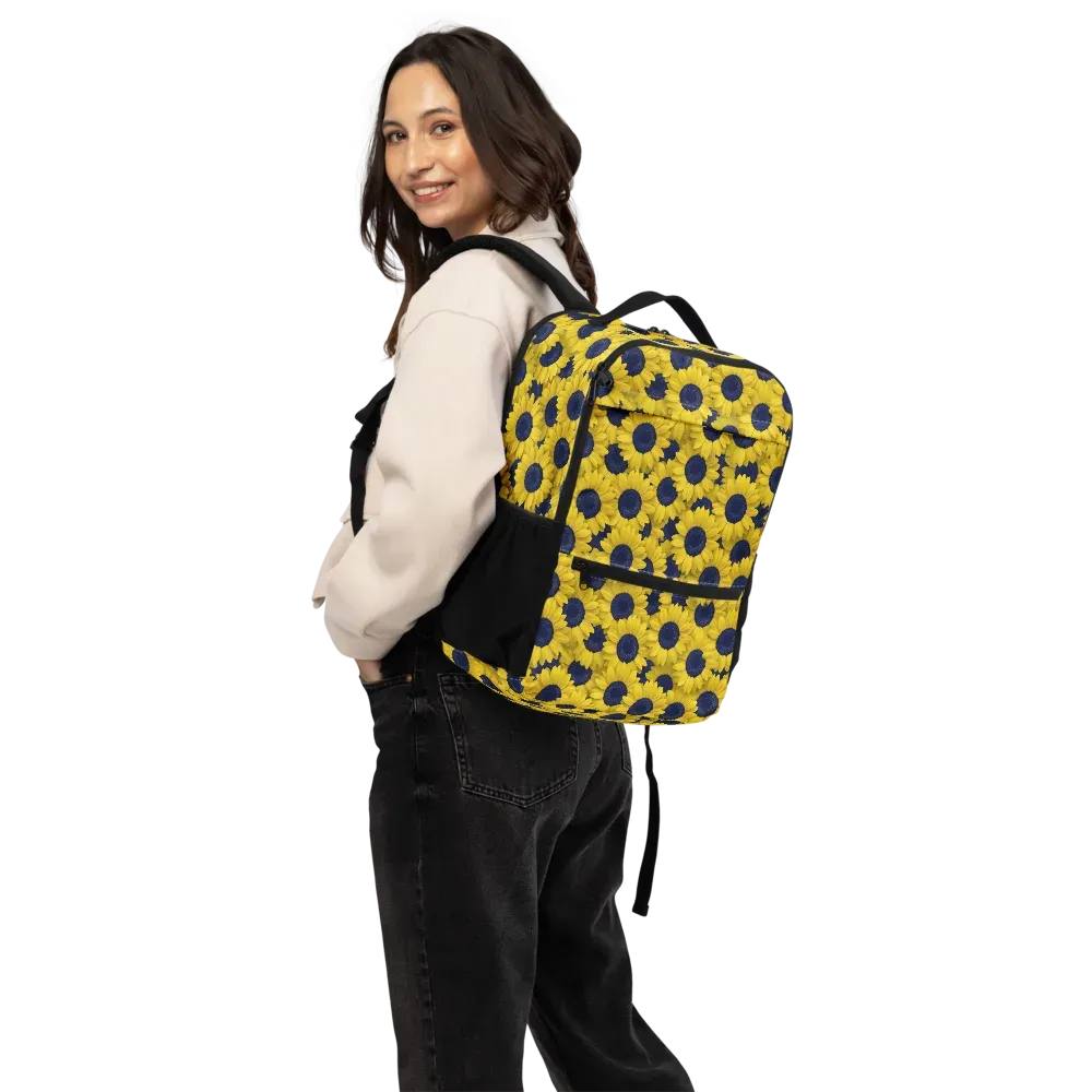 Midnight Sunflowers on Utility Backpack — Back