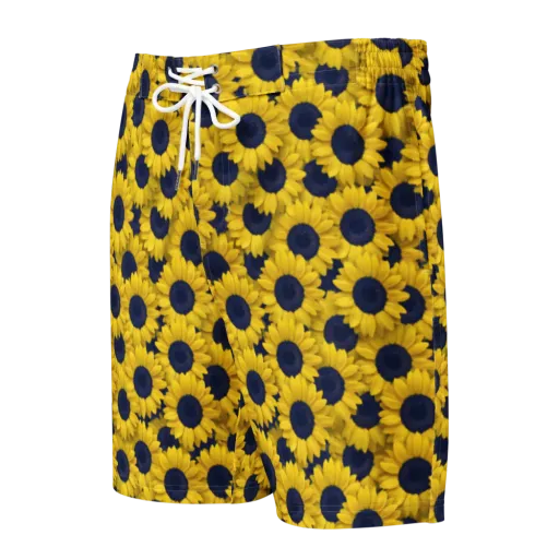 Midnight Sunflowers on a Men's Board Shorts