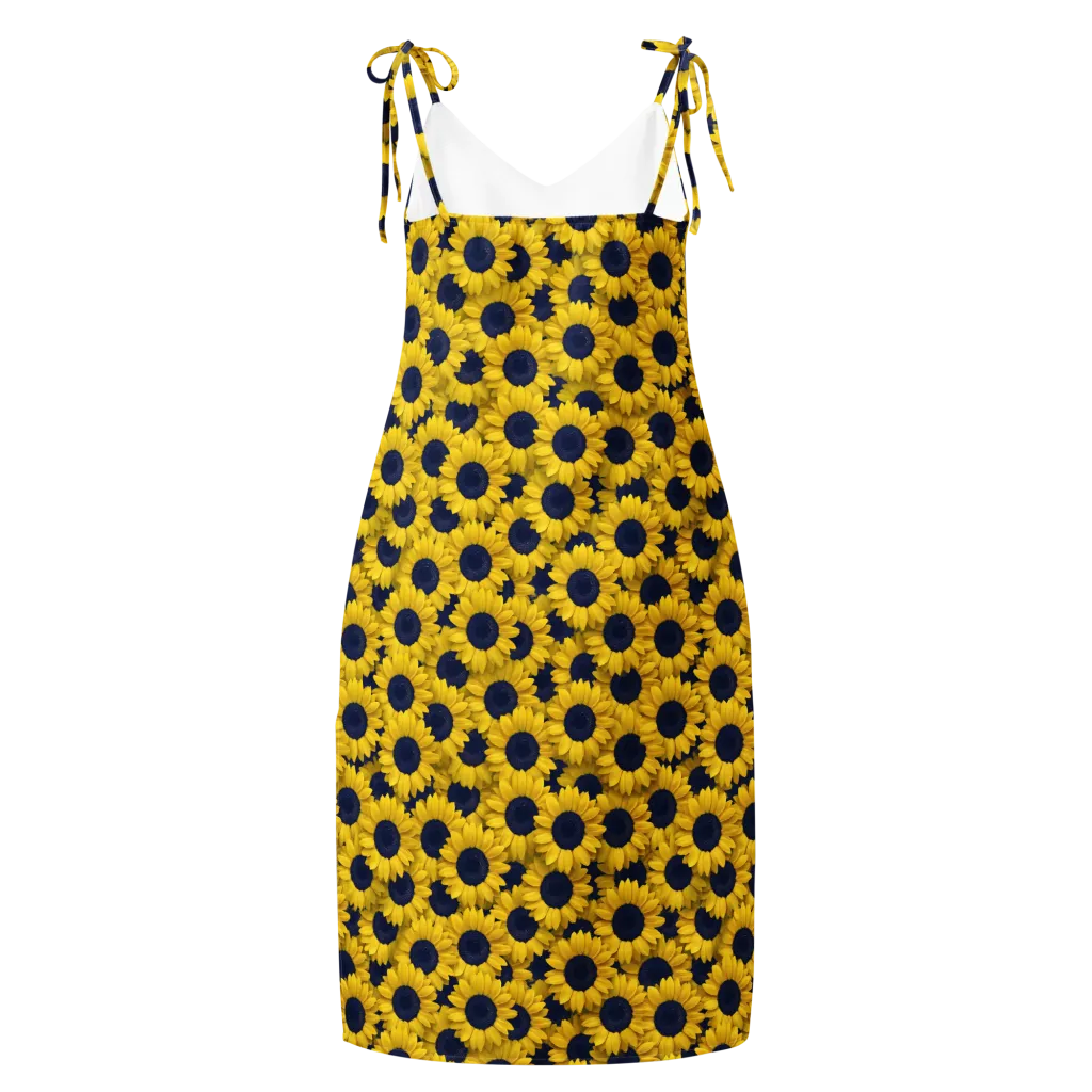 Midnight Sunflowers on Slip Dress — Back