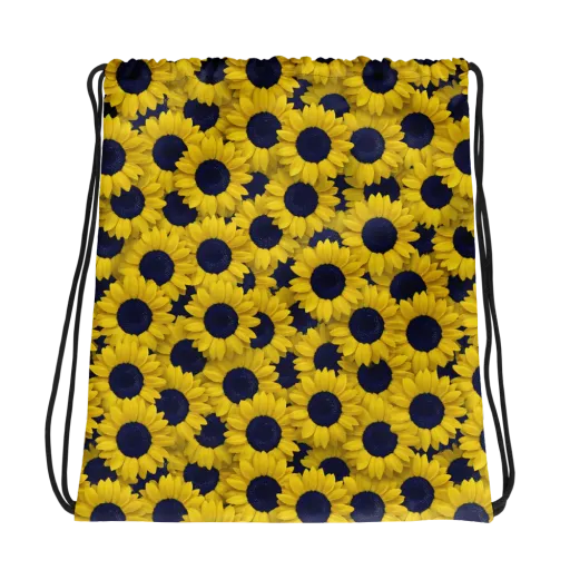 Midnight Sunflowers on a Drawstring Bag
