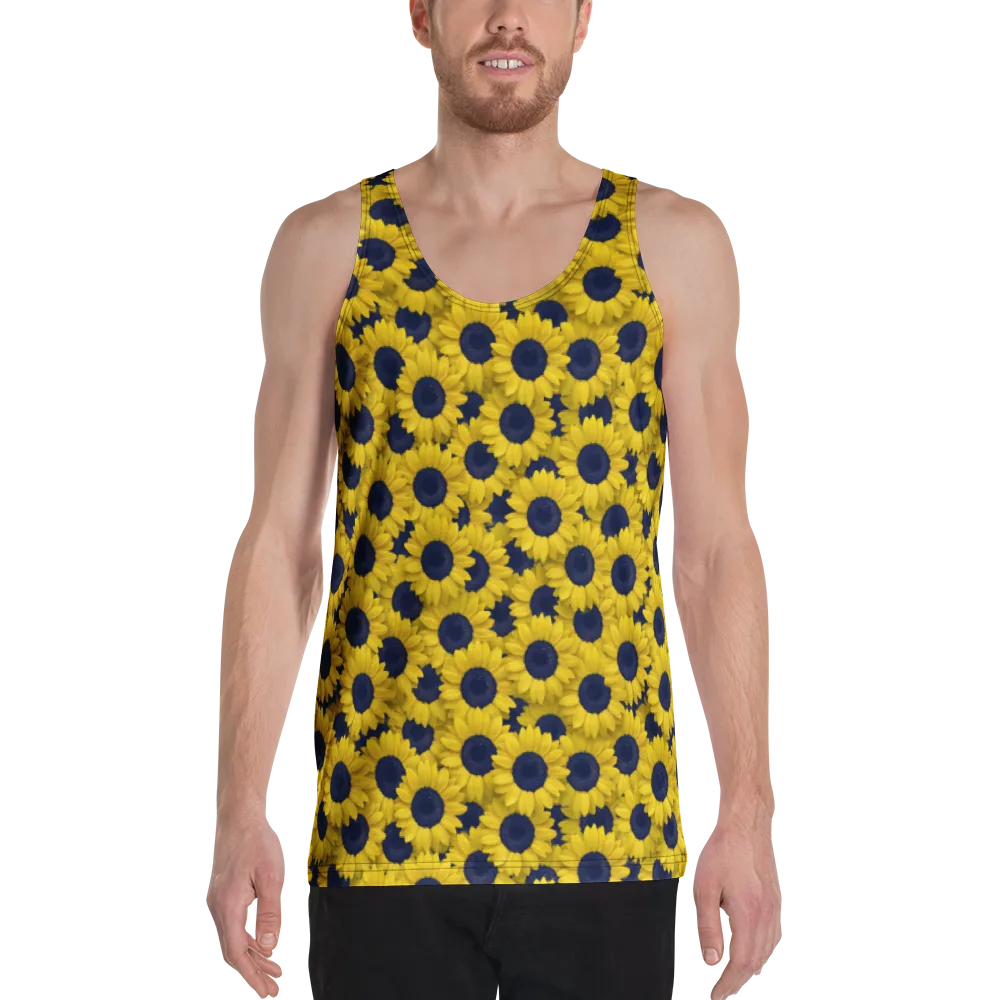 Midnight Sunflowers on Men's Tank Top — Front