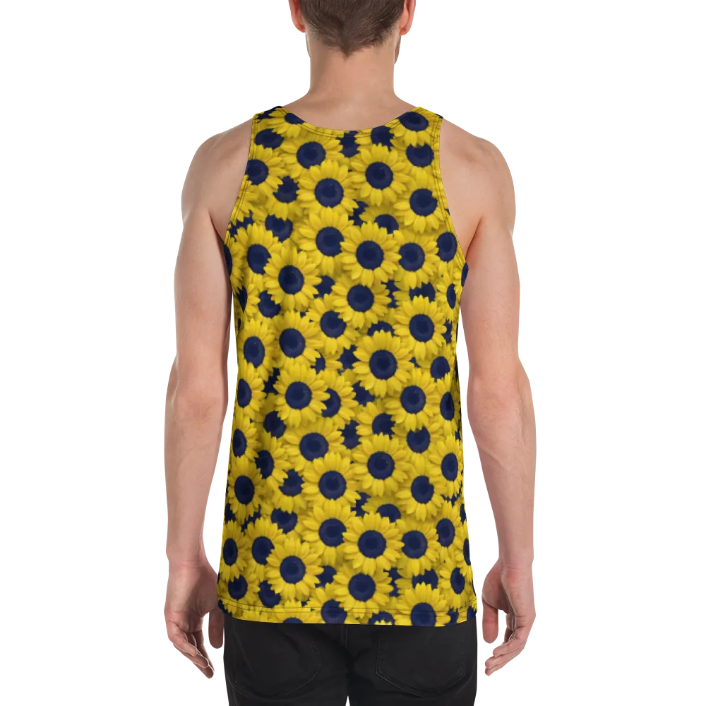 Midnight Sunflowers on Men's Tank Top — Back
