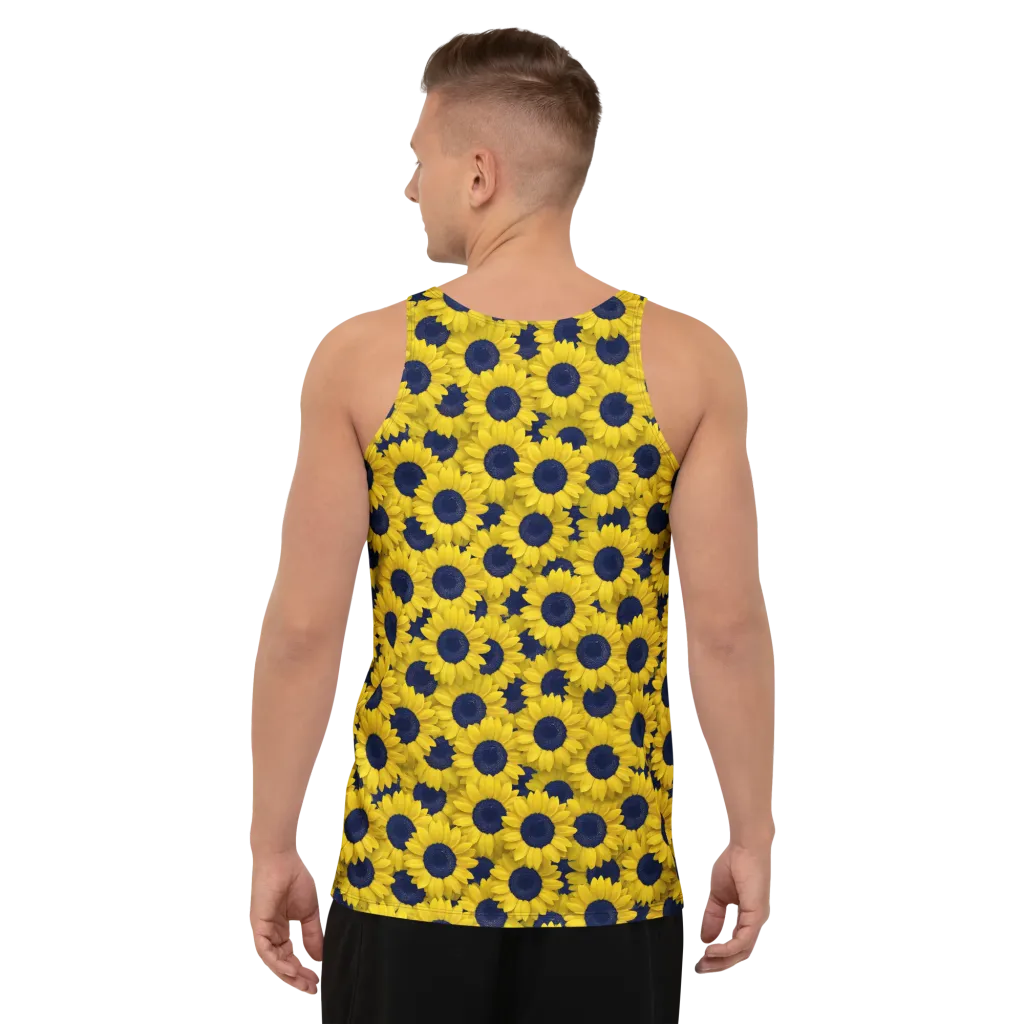 Midnight Sunflowers on Men's Tank Top — Back