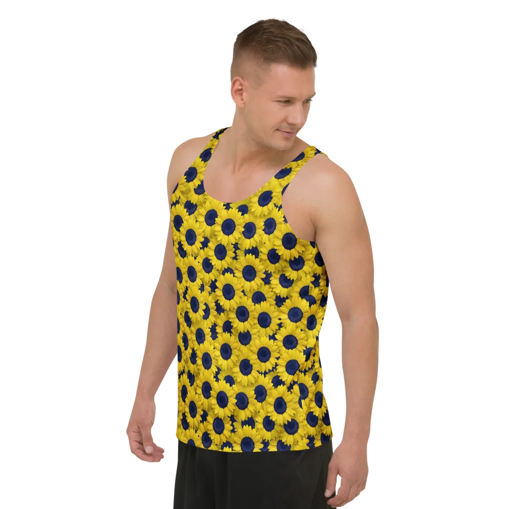 Midnight Sunflowers on Men's Tank Top — Left Front