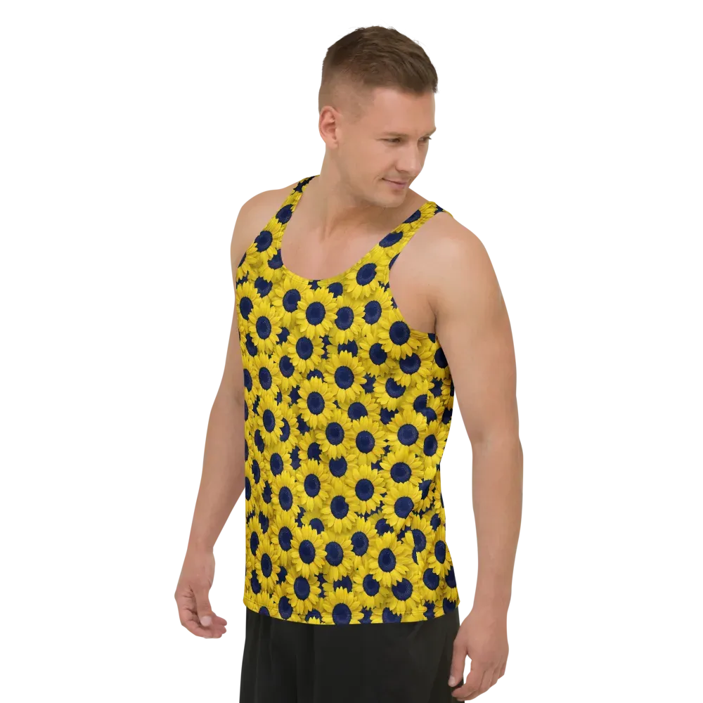 Midnight Sunflowers on Men's Tank Top — Left Front