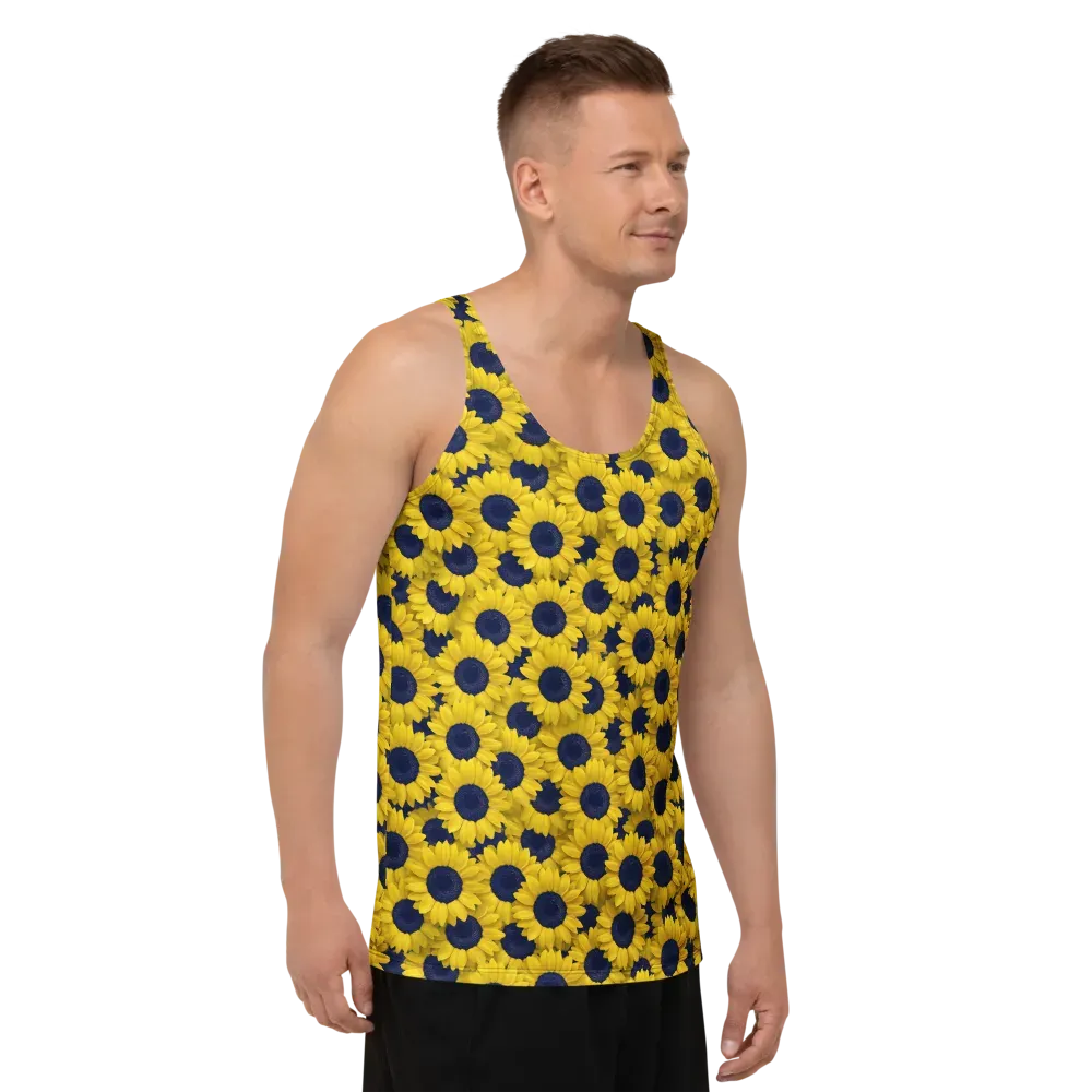 Midnight Sunflowers on Men's Tank Top — Right Front
