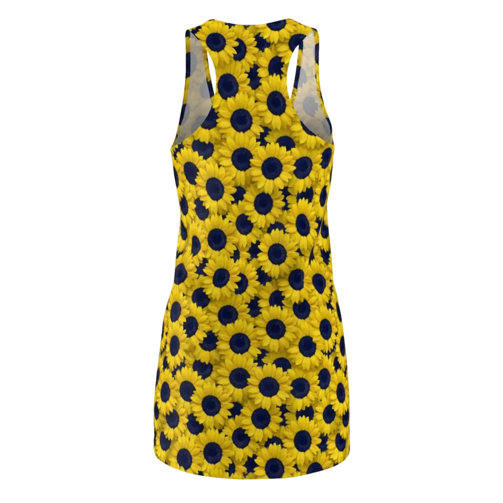 Midnight Sunflowers on Racerback Dress — Back