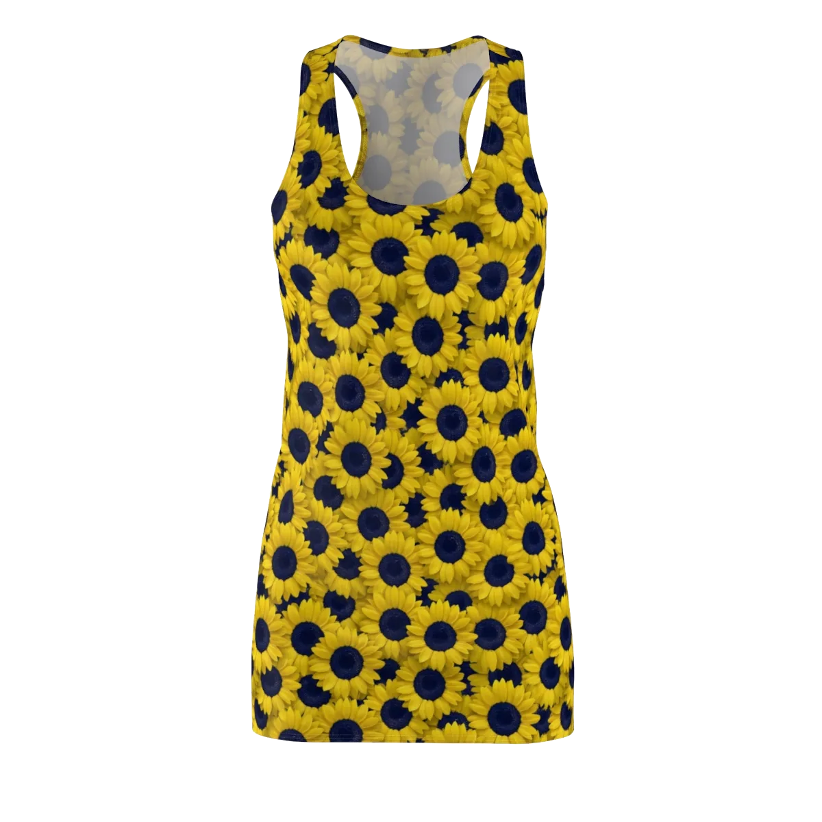 Midnight Sunflowers on Racerback Dress — Front