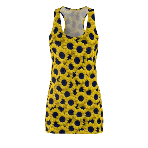 Midnight Sunflowers on a Racerback Dress