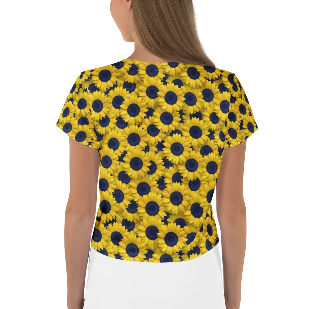 Midnight Sunflowers on Crop Tee — Back