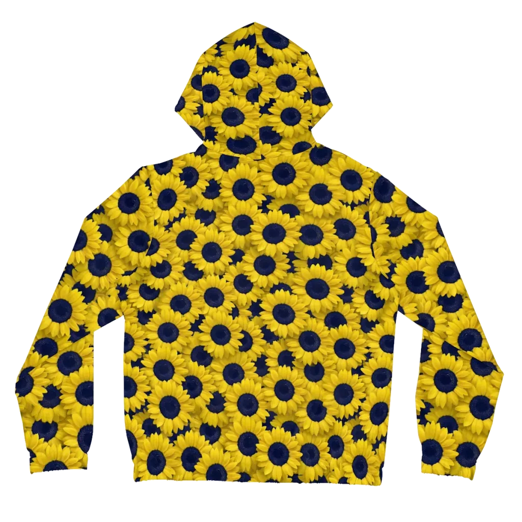 Midnight Sunflowers on Women's Full-Zip Hoodie — Back
