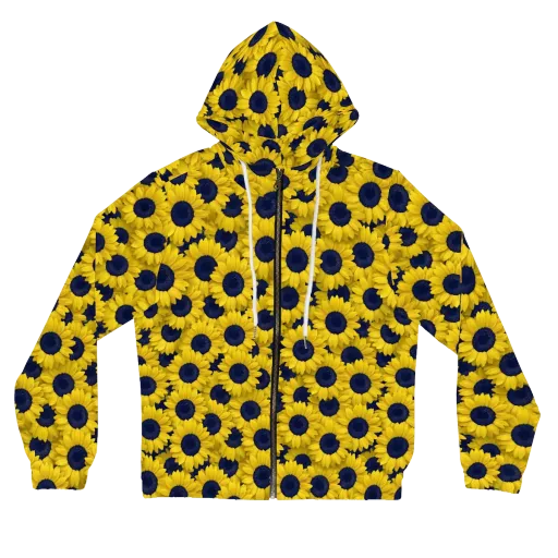 Midnight Sunflowers on a Women's Full-Zip Hoodie