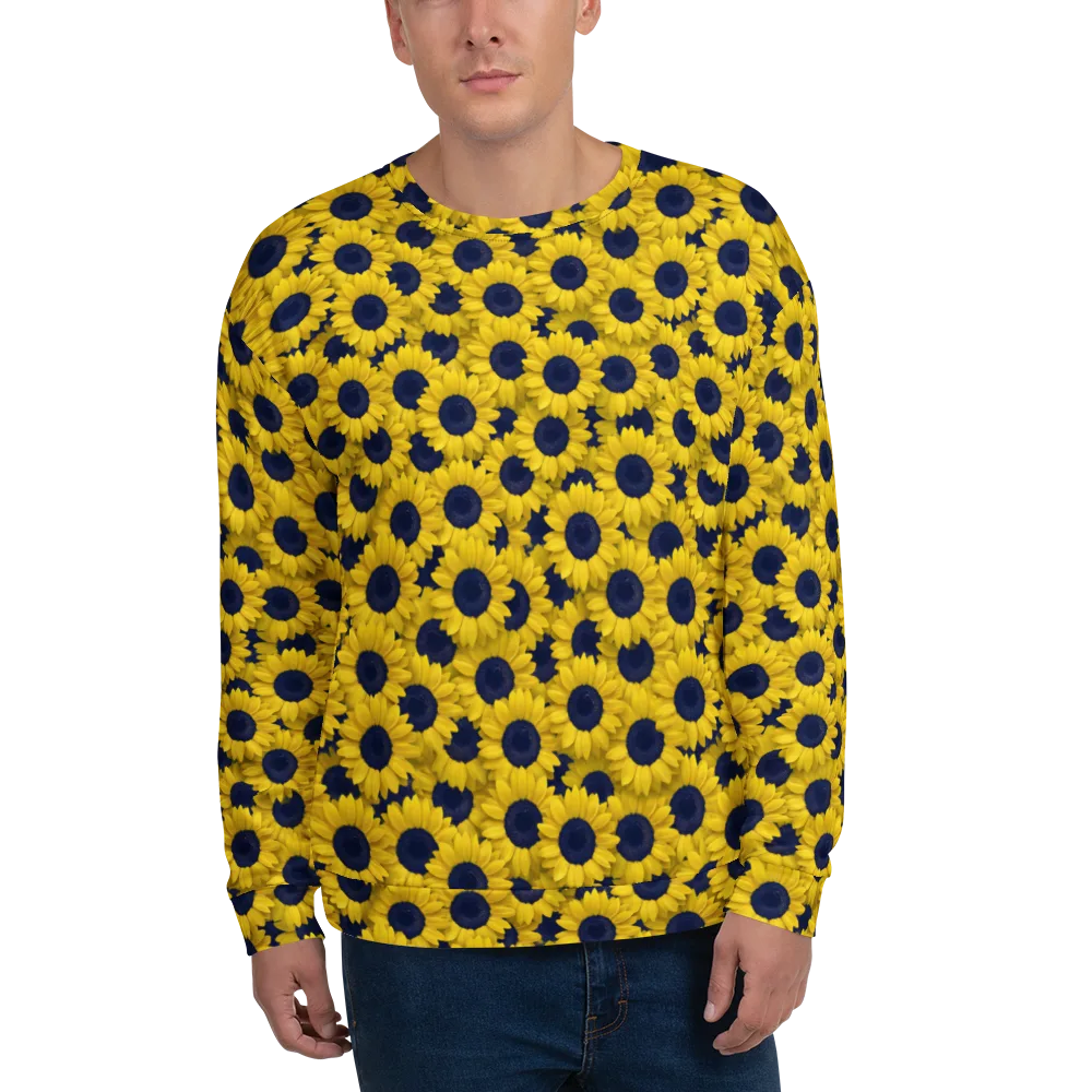 Midnight Sunflowers on Sweatshirt — Front
